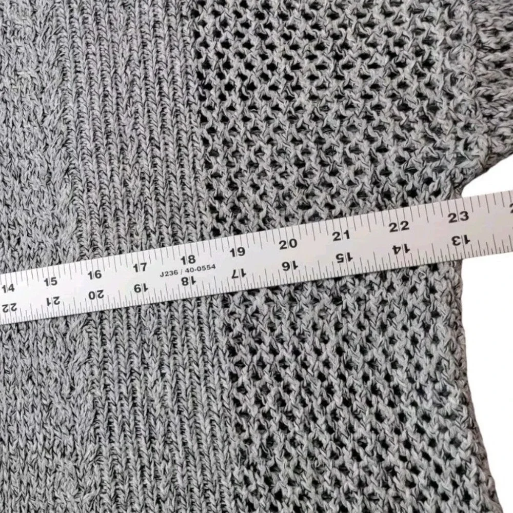 Madewell Sweater Womens L Grey Cotton‎ Blend Cable Knit Mixed Stitch Classic